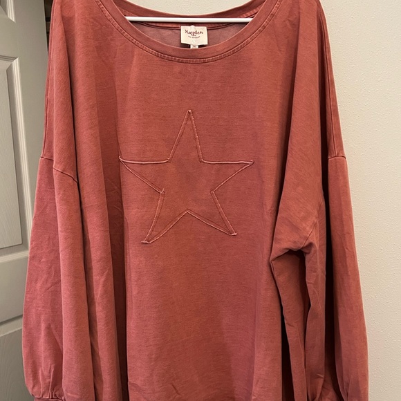Hayden Tops - Hayden Terracotta Star patch Top